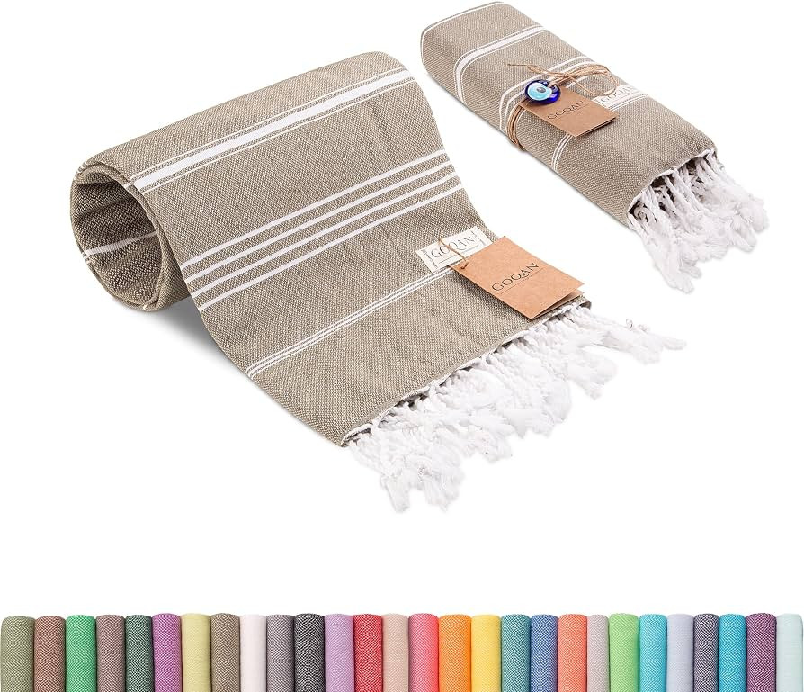 Turkish Beach Towel 100% Cotton - Prewashed, Lightweight, Sand Free and Quick Dry - 39x71 Large O... | Amazon (US)