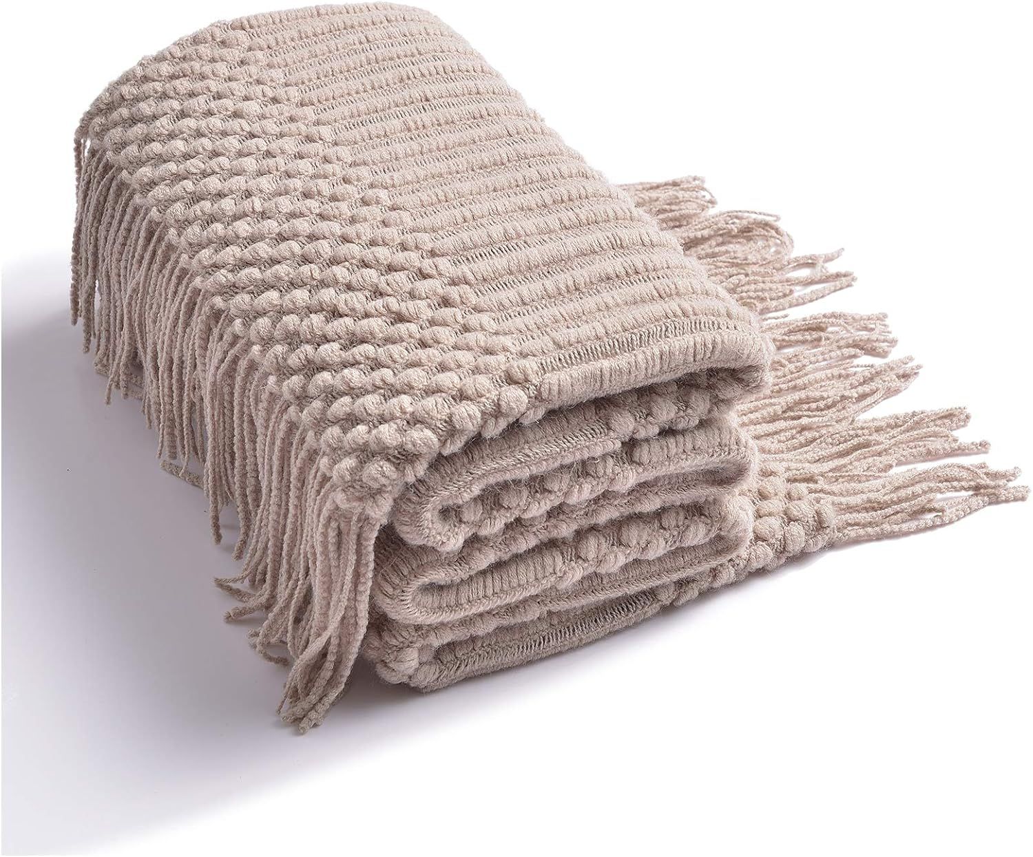 LIFEIN Soft Knit Bed Blanket for Couch - Cozy Woven Fall Lightweight Blanket, Farmhouse Textured ... | Amazon (US)