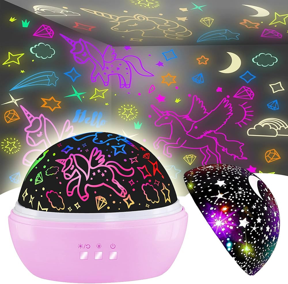 Night Light for Kids,Unicorn Night Light&Star Projector Gifts for Kids Toddlers,Night Lights Proj... | Amazon (US)