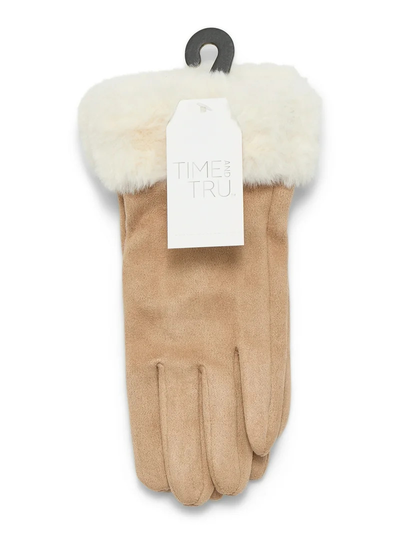 Time and Tru Faux Suede Gloves | Walmart (US)