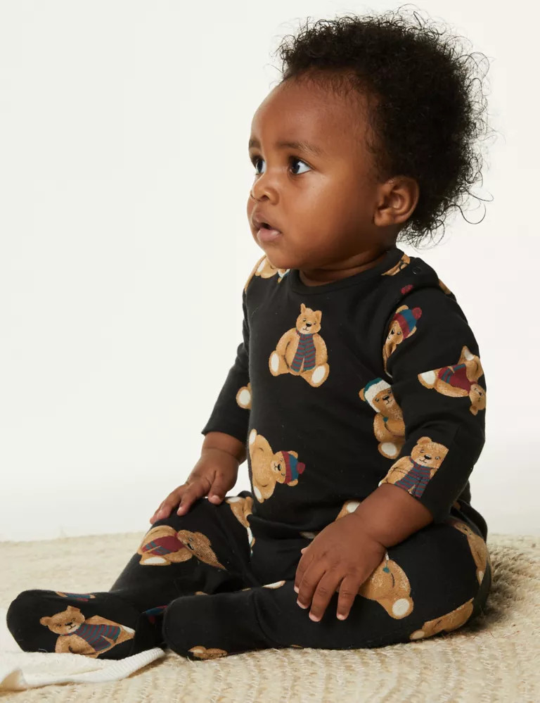 Kids' Spencer Bear™ Family Christmas Sleepsuit (6½lbs - 3 Yrs) | Marks & Spencer (UK)