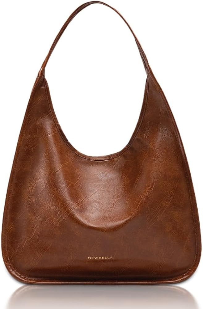 Hobo Purse, PU Leather Shoulder Bag, Tote Handbag for Work and Travel | Amazon (US)