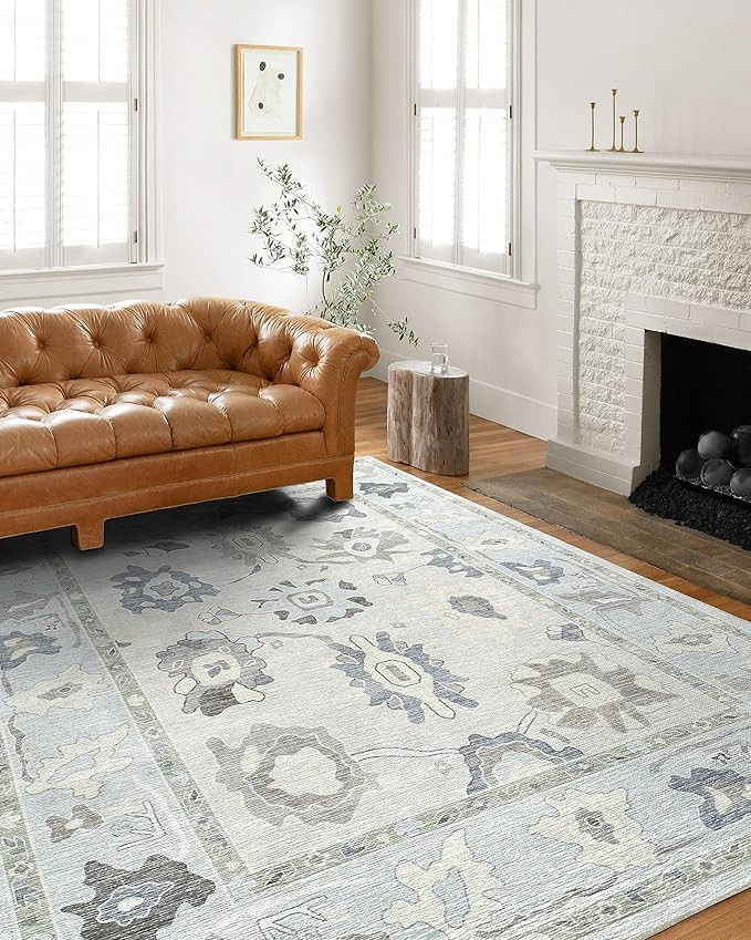 Faded Oushak Rug, Turkish Vintage Floral Pastel Large Oversized Area Rugs for Living Room Dining ... | Amazon (US)