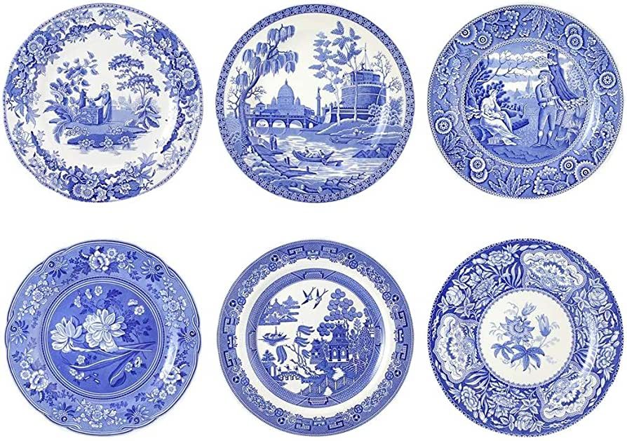 Amazon.com | Spode Blue Room Collection Plates | Set of 6 | Dinner, Salad, Pasta, and Appetizer P... | Amazon (US)