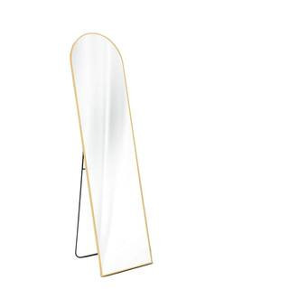 20.55 in. W x 63.58 in. H Arched Shape Metal Framed Floor Length Mirror Gold Standing Mirror | The Home Depot