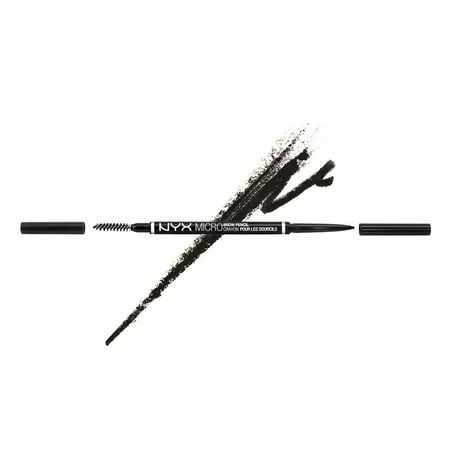 Black NYX Micro Brow Pencil Cosmetics Makeup - Pack of 1 w/ SLEEKSHOP Teasing Comb | Walmart (US)