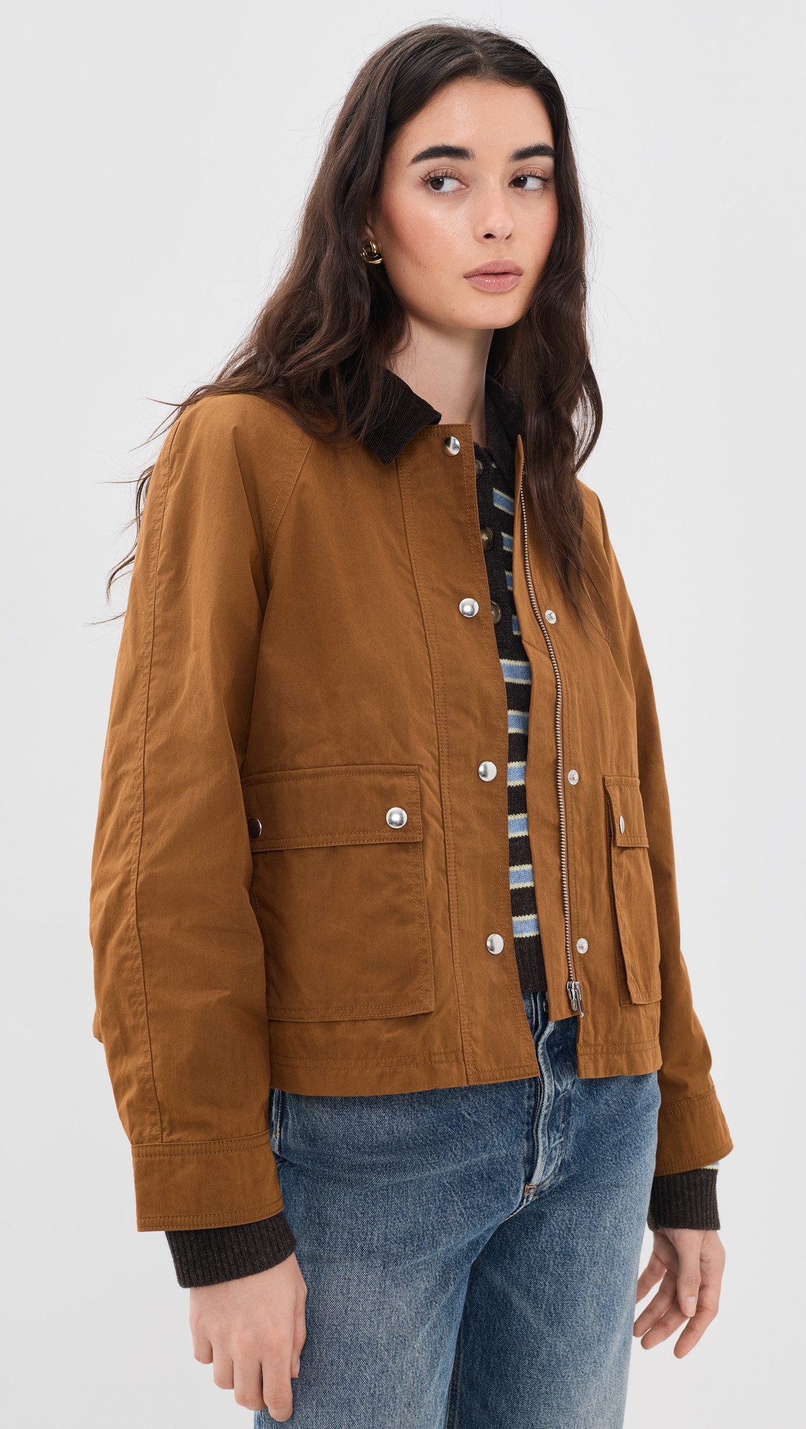 Madewell Waxed Zip-Front Jacket Sepia M | Shopbop