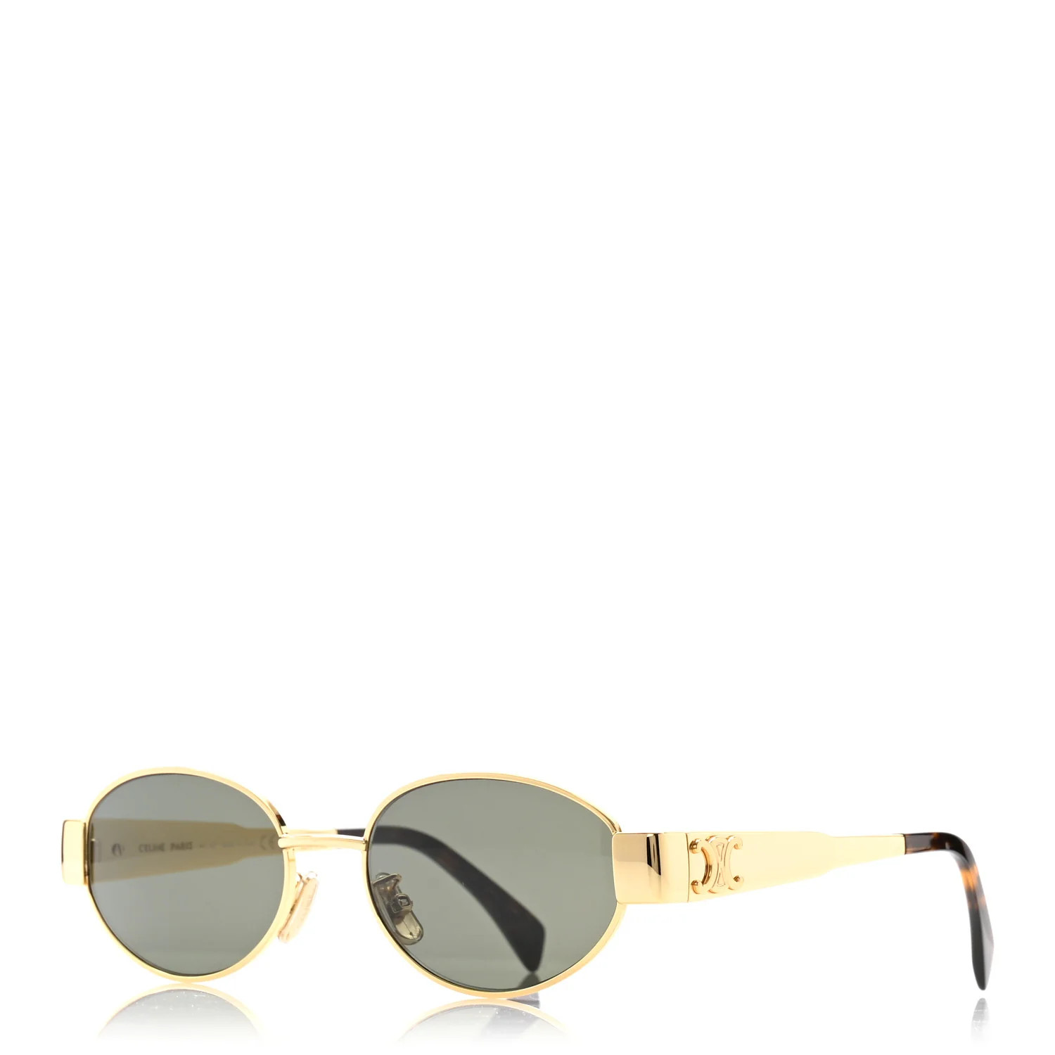 Celine Metal Triomphe 01 Sunglasses CL40235U Gold Green 1874469 | FASHIONPHILE (US)