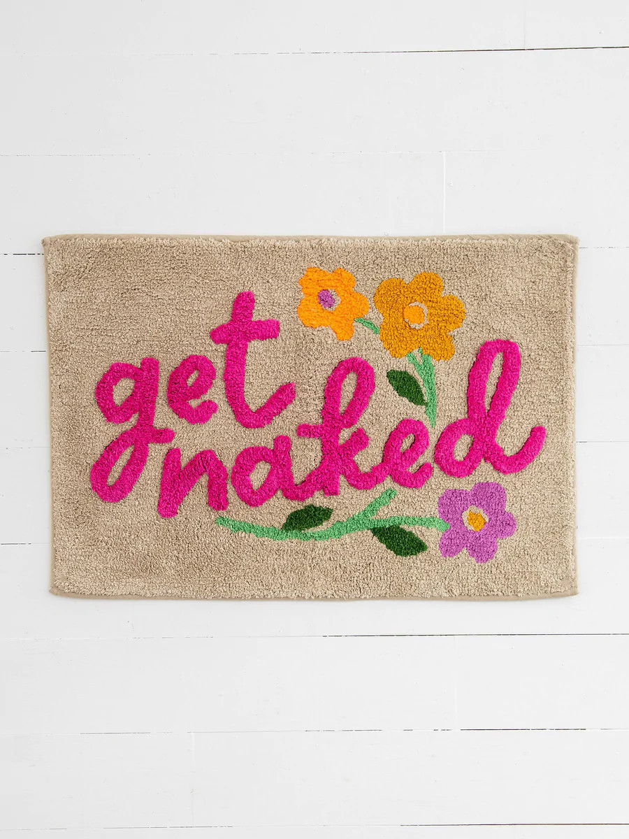 Cotton Tufted Bath Mat Get Naked Flower | Natural Life