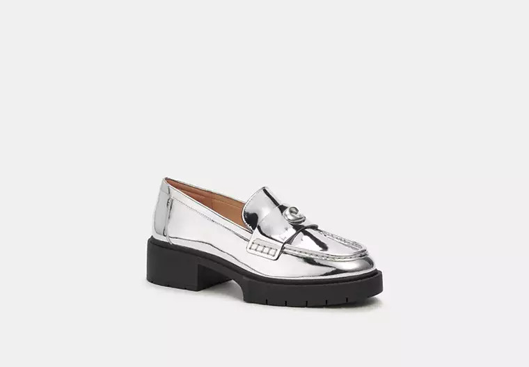 Leah Loafer In Silver Metallic | Coach Outlet US