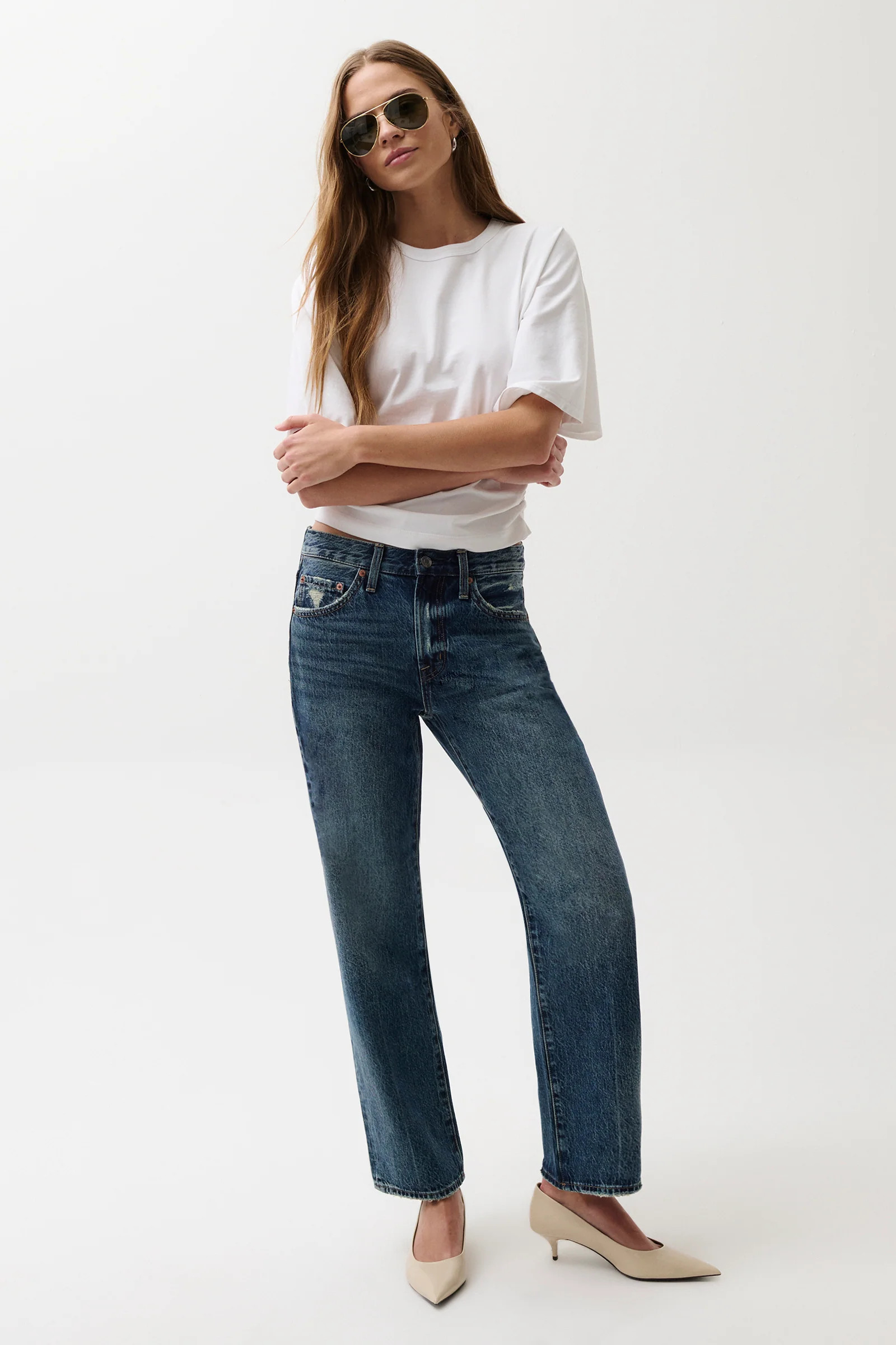 Lexi Mid Rise Bowed Straight Jean - Artisan - ARTISAN / 29 | Pistola Denim