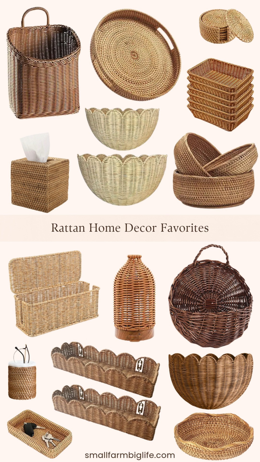 Rattan home decor is one of my favorite ways to add warmth and natural texture to any space and Amazon has so many beautiful pieces right now at prices that make it easy to style every room in your home. I rounded up my favorites from woven hanging wall baskets and scalloped wicker baskets to rattan coasters, serving trays, fruit baskets, and storage bowls that look so good styled on a coffee table or kitchen counter. The rattan tissue box cover, cable management box, and glasses holder for the nightstand are the kind of practical pieces that look beautiful while keeping everything organized. The rattan bookshelves and woven bread baskets round out this collection perfectly for anyone who loves that warm boho natural aesthetic. Tap to shop! 

 #LTKHome