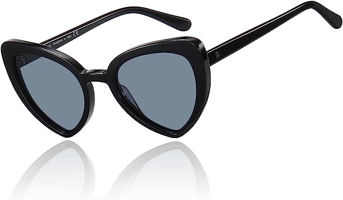 DUCO Trendy Heart Polarized Sunglasses for Women Narrow Cat Eye Sun Glasses Fashion Vintage Shade... | Amazon (US)