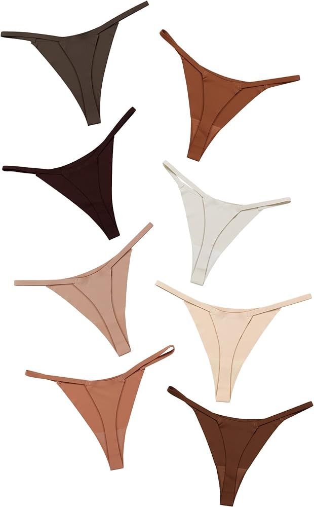 DEANGELMON G-string Thongs for Women Panties No Show Thong Seamless Underwear Low Rise Comfortabl... | Amazon (US)
