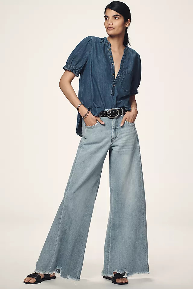 Adi Regenerative Cotton Mid-Rise Flare Jeans | Anthropologie (US)