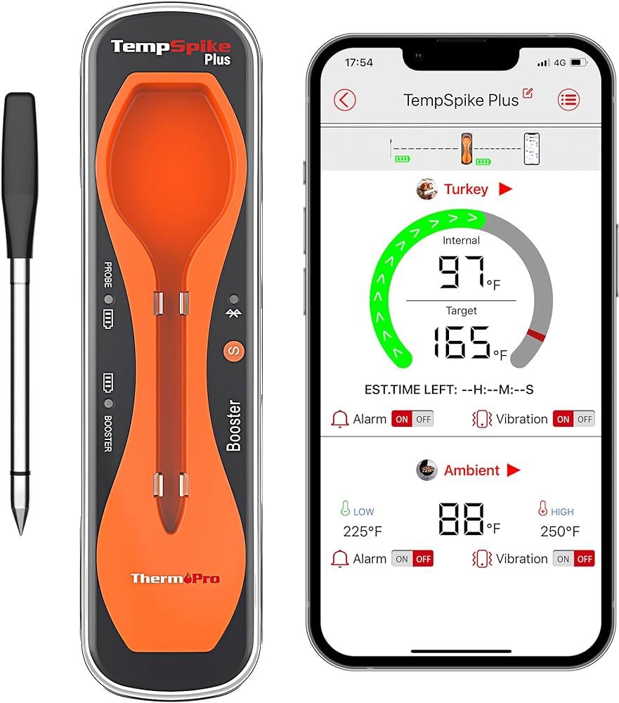 ThermoPro TempSpike Plus 600FT Wireless Meat Thermometer with Upgraded Ultra-Thin Probe, Bluetoot... | Amazon (US)