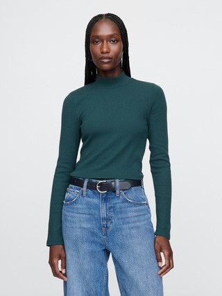 Modern Rib Cropped Mockneck Shirt | Gap (US)
