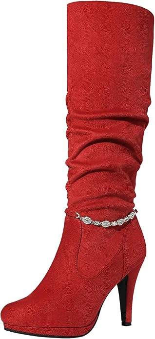 DREAM PAIRS Women's Knee High Platform Heel Boots | Amazon (US)