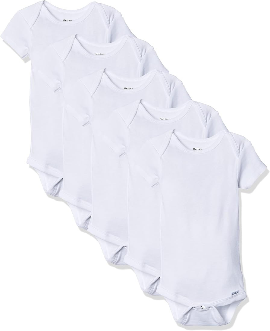 Gerber baby-girls 5-pack Solid Onesies Bodysuits | Amazon (US)
