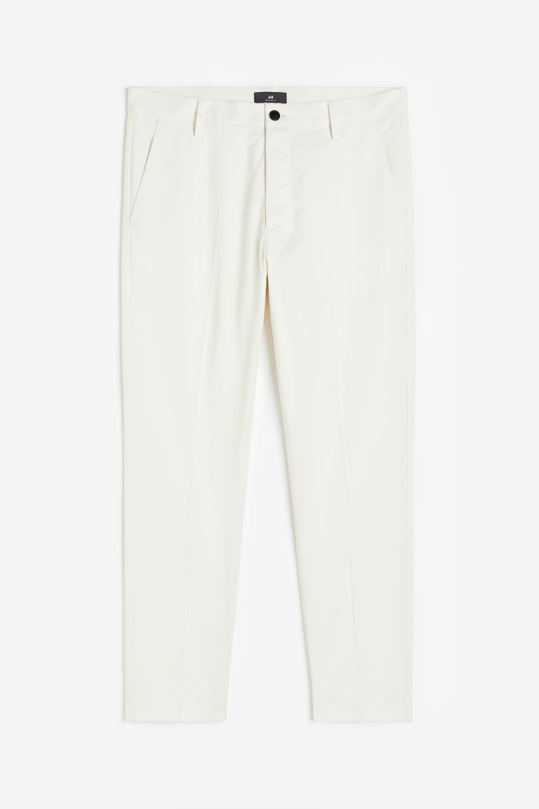 Regular Fit Twill Pants - White - Men | H&M US | H&M (US + CA)