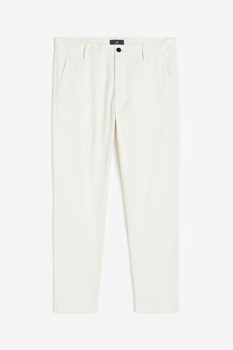Regular Fit Twill Pants - White - Men | H&M US | H&M (US)