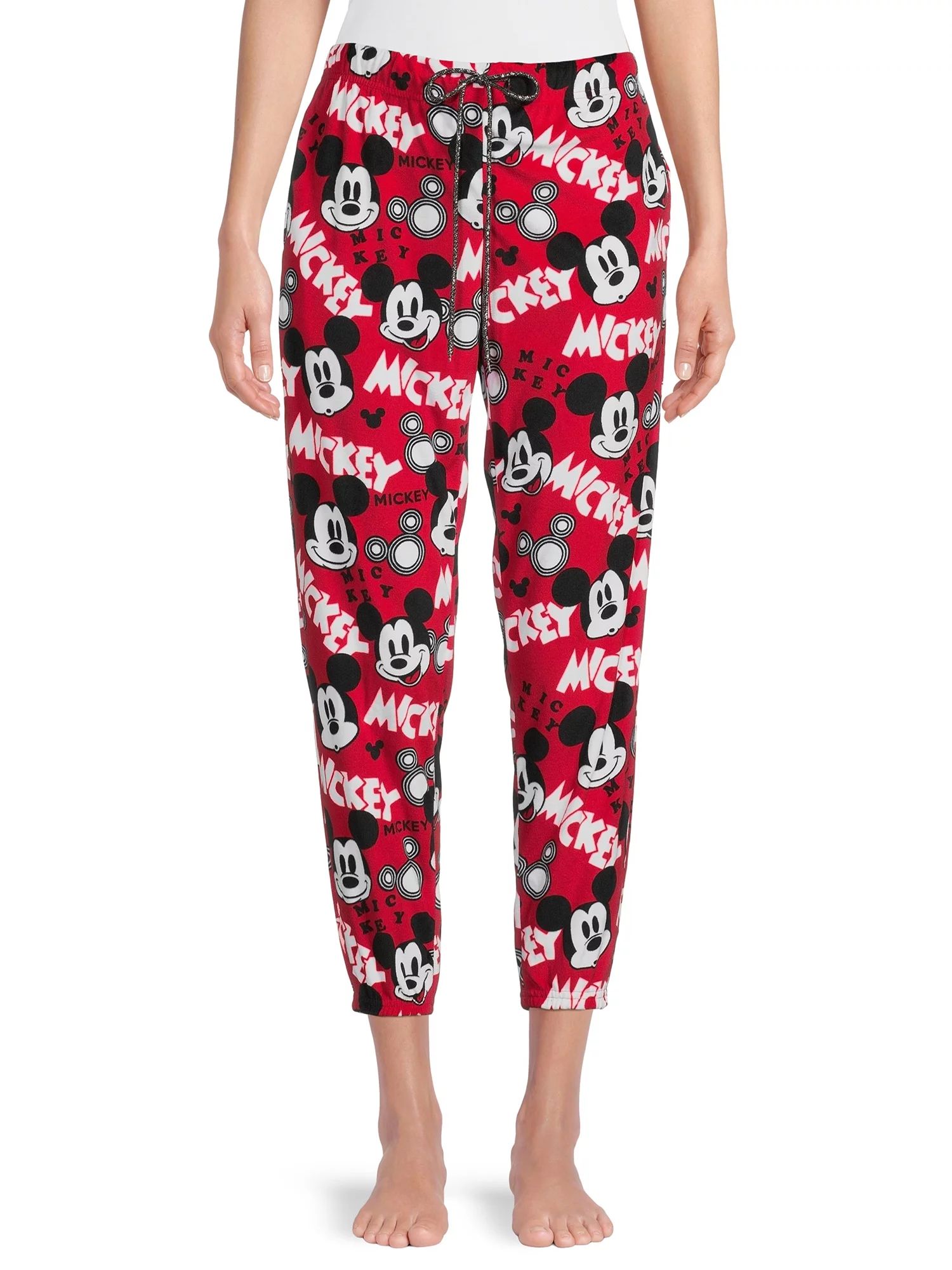 Disney Mickey Mouse Women's and Women's Plus Holiday Joggers - Walmart.com | Walmart (US)