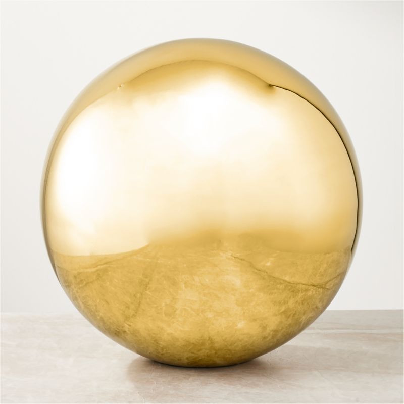 Nix Champagne Gold Decorative Orb 16" + Reviews | CB2 | CB2
