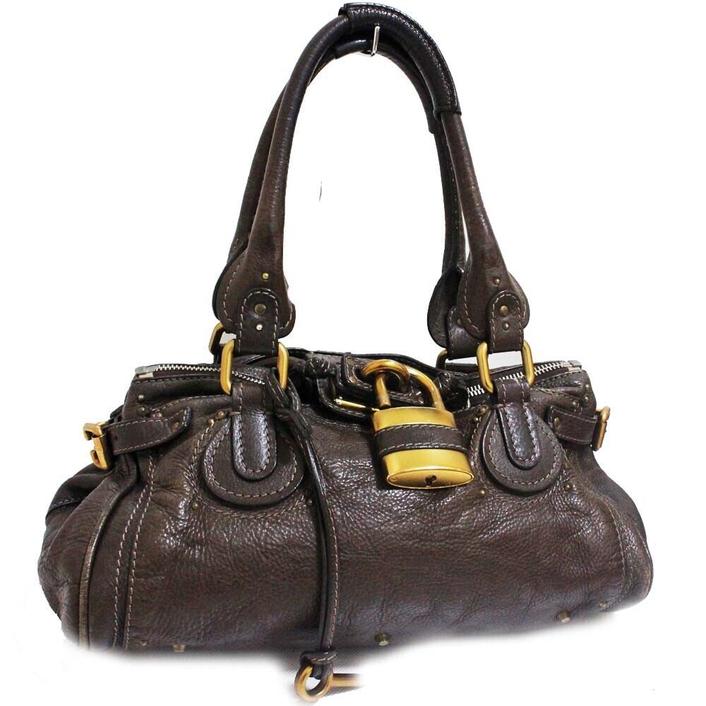 Chloe Paddington Hand Bag Leather Dark Brown Ladies w/Cadena & Key CP011 | eBay AU