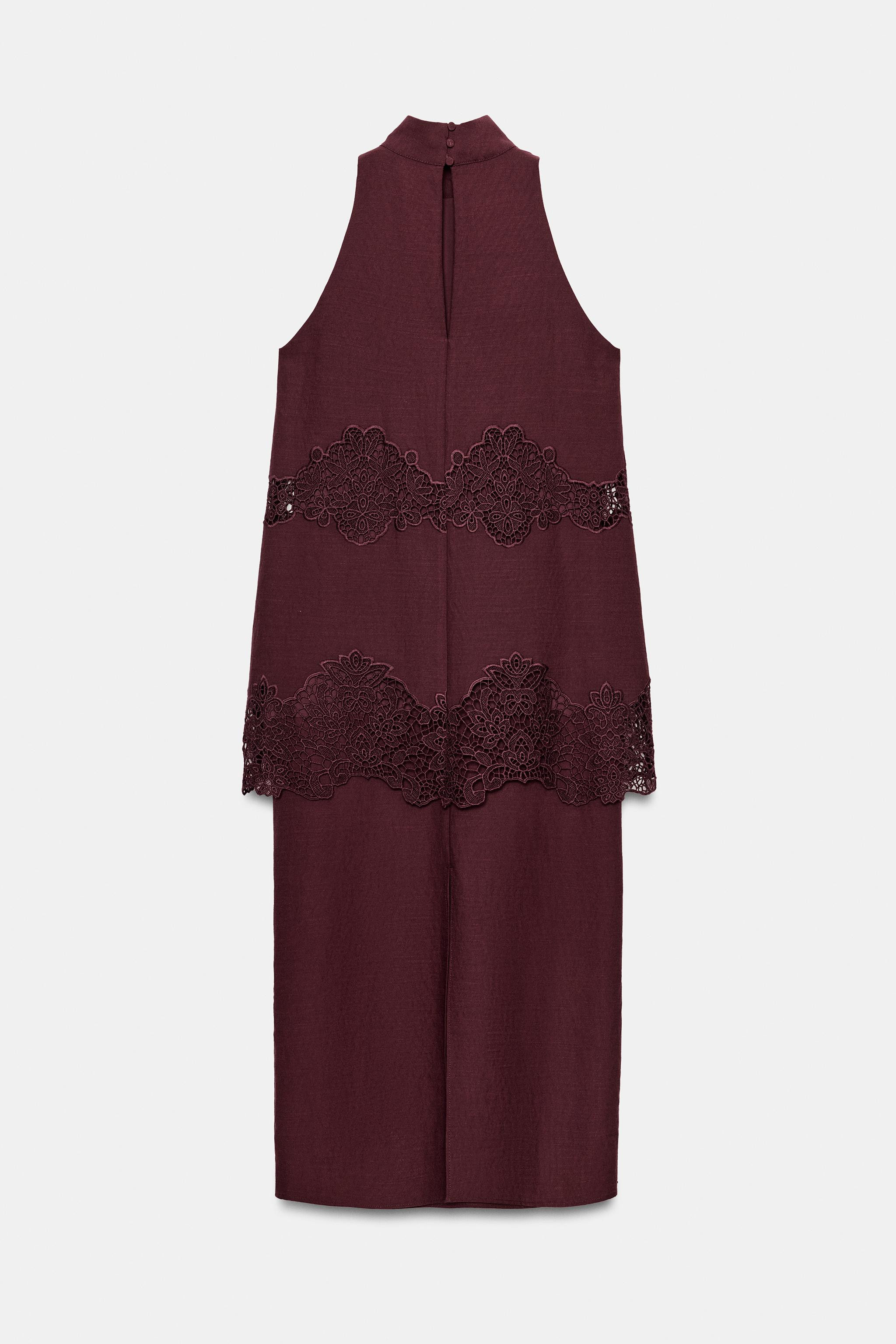 EMBROIDERED HALTER MIDI DRESS | Zara US