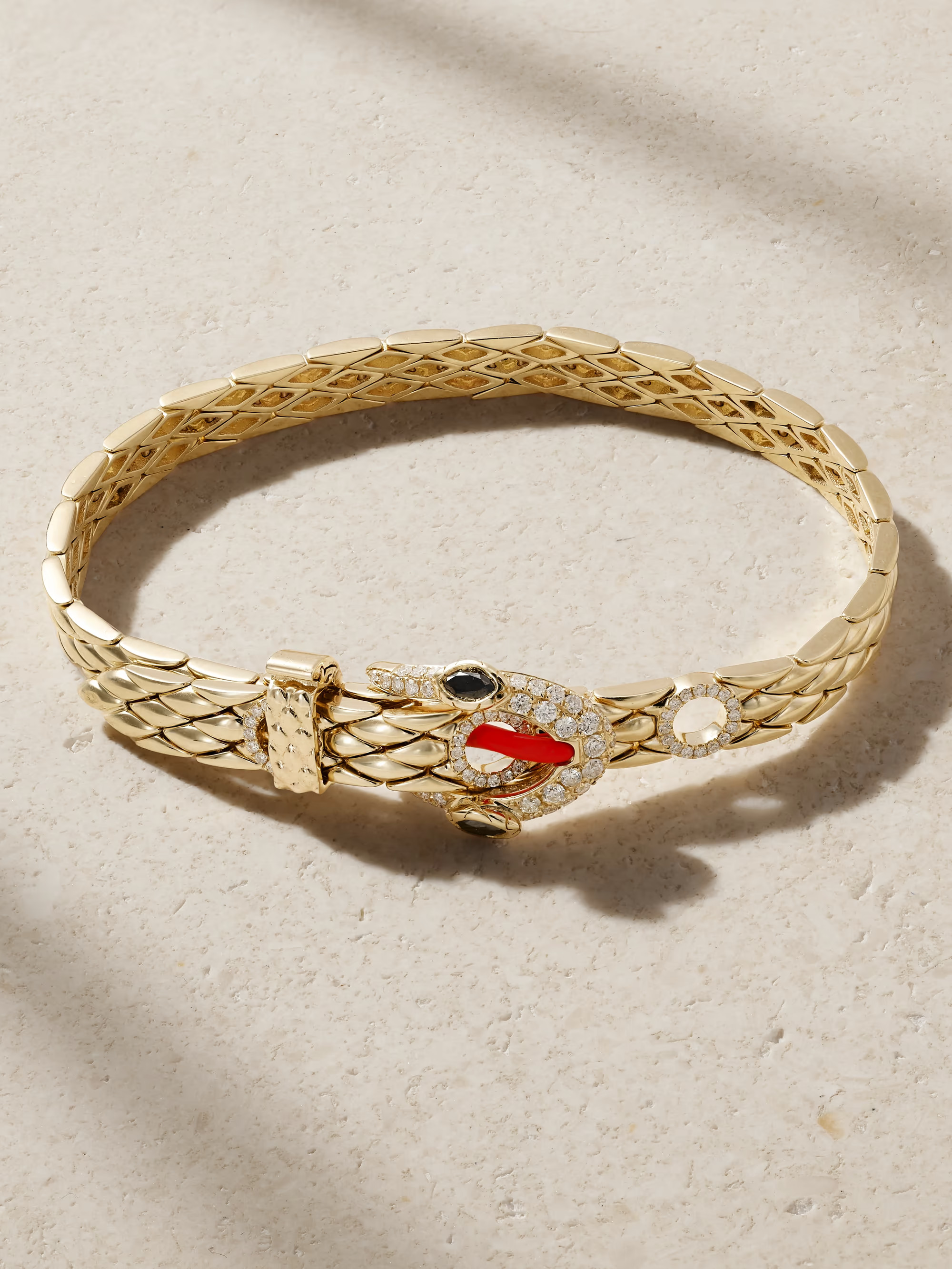 9-karat gold black diamond and enamel bracelet | NET-A-PORTER (UK & EU)