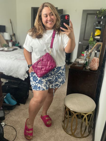 Going to get lunch, see if there is a festival in town & pick up more organization things. 

Sandals are a save! Great cropped boxy tee from Target. 

Guess! Crossbody bag Currently on sale. I can hold two cans Bubblr and some lip glass in the bag!

#LTKFestival #LTKSeasonal