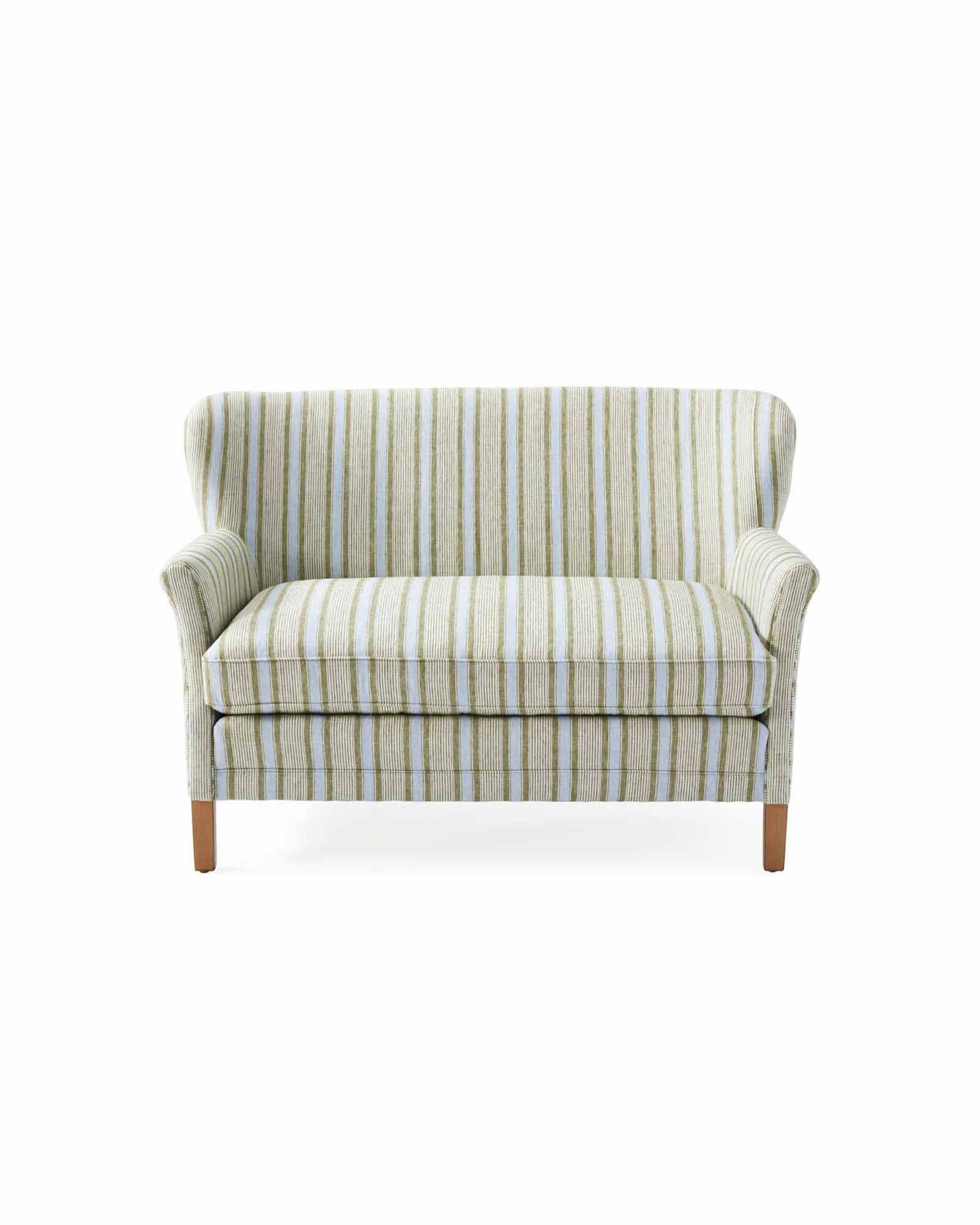 Belgian Club Loveseat - Grove/Coastal Kensington Linen | Serena and Lily