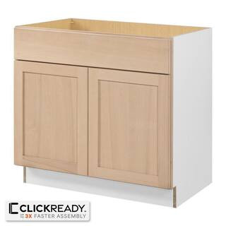 Hampton Bay 36 in. W x 24 in. D x 34.5 in. H Ready to Assemble Sink Base Kitchen Cabinet in Unfin... | The Home Depot