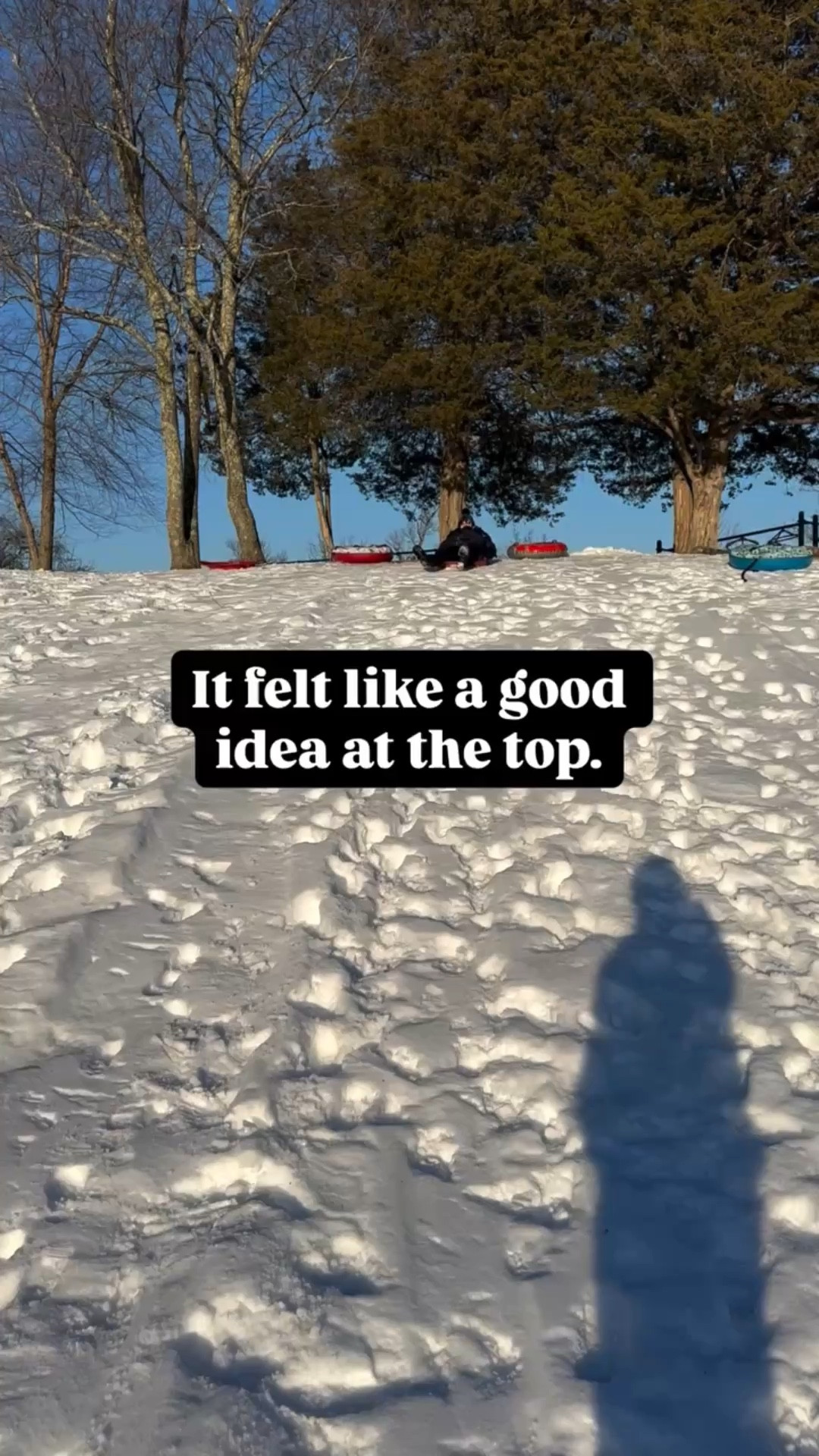 We need to normalize moms going sledding. 
I also have no idea know why I thought laying flat was necessary. I am not training for the luge at the next Olympics. 😂

When’s the last time you went sledding?

Share this with someone who would 100% do the same.
Follow @dailyfindsbyerica for daily finds & real life in between.

sledding hill fun | snow day activities | winter mom life | outdoor winter fun | family snow memories

#winterfun
#snowday
#momlife
#familytime
#realmomlife