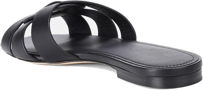 THESHY Women's Flat Sandals Square Toe Patent Leather Comfortable Slip on Slippers Casual Summer ... | Amazon (US)