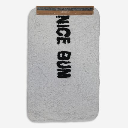White Typography Bath Mat 50x76cm | TK Maxx