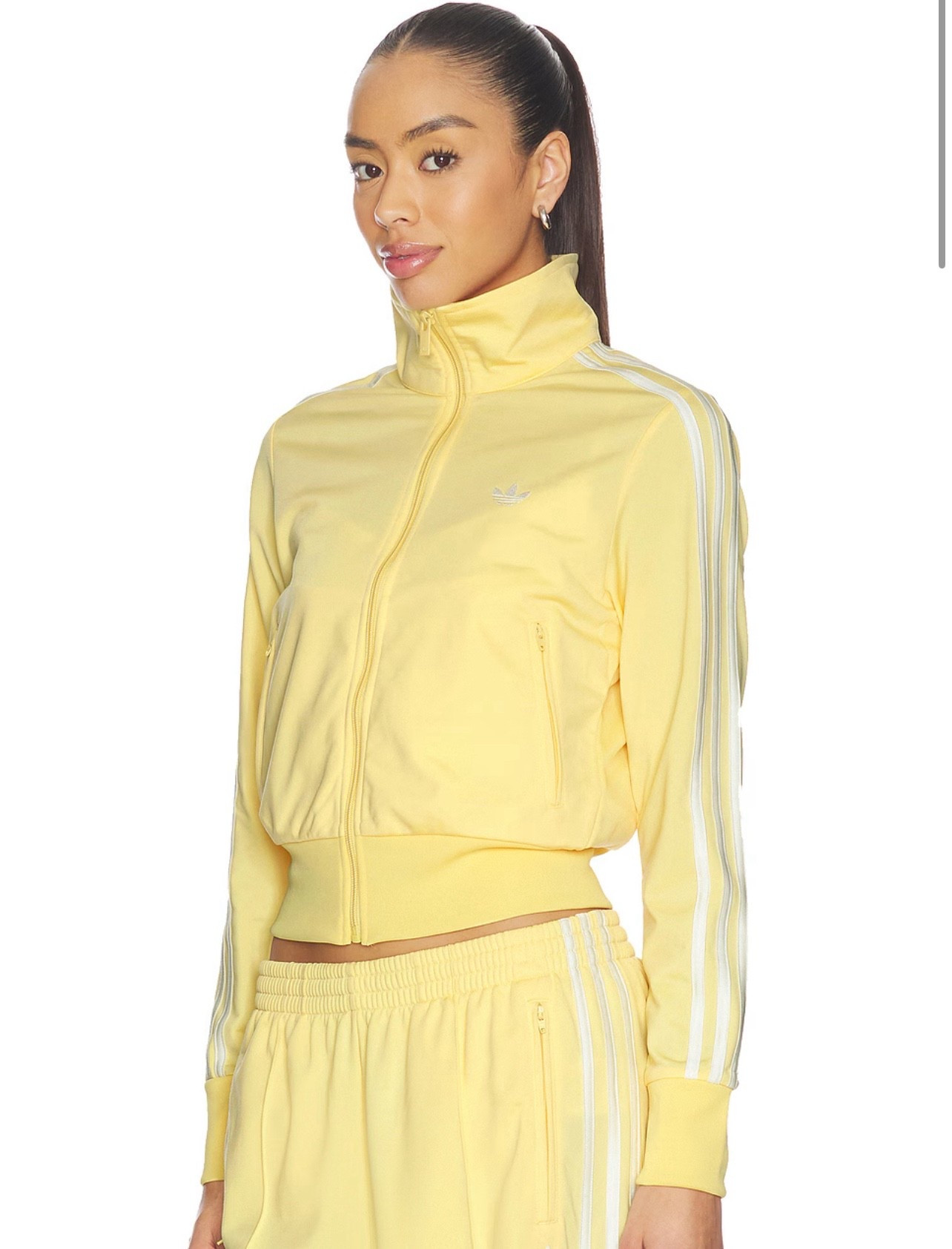 Butter yellow Firebird Classic Track Top in Orange Tint & Off White
adidas Originals