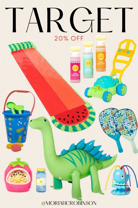 Target - get 20% off outdoor fun for the kids!!

Outdoor play, outdoor fun, bubbles, beach toys, sand toys, slip and slide, chalk, sprinkler

#LTKKids #LTKSeasonal #LTKFindsUnder50