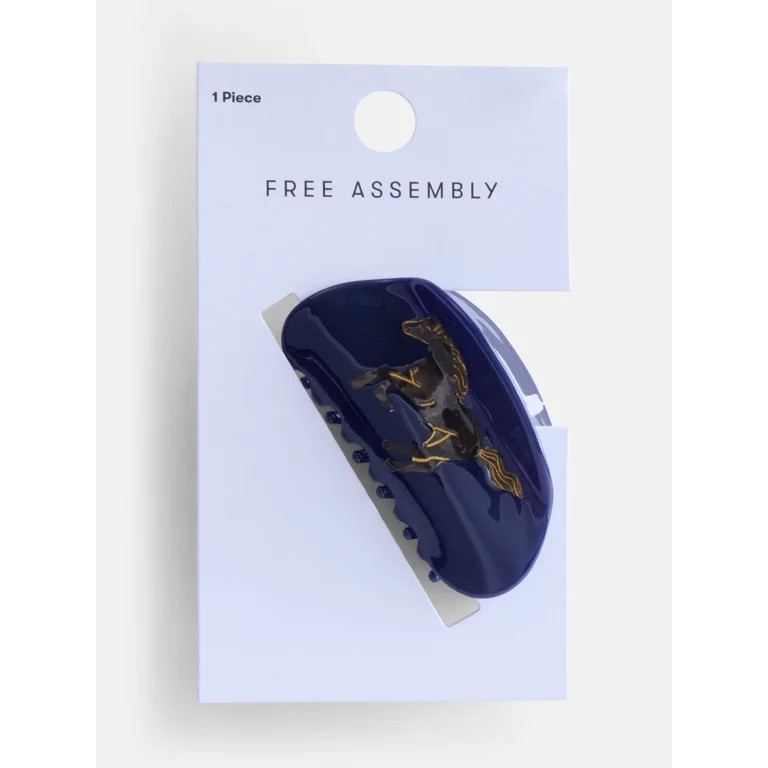 Free Assembly Women\u2019s Horse Claw Hair Clip, Blue Multi | Walmart (US)