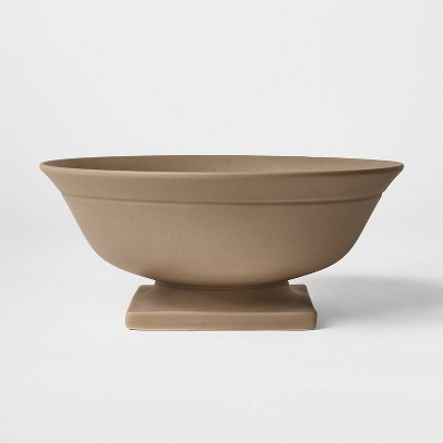 11" Raw Ceramic Pedestal Bowl Taupe - Threshold™ designed with Studio McGee | Target
