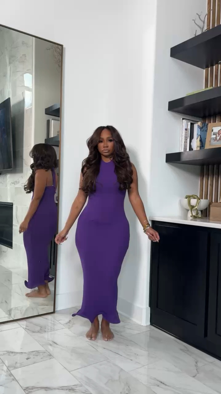 Purple halter maxi is a lightweight statement dress that can be dressed up or down! 

#LTKStyleTip #LTKMidsize