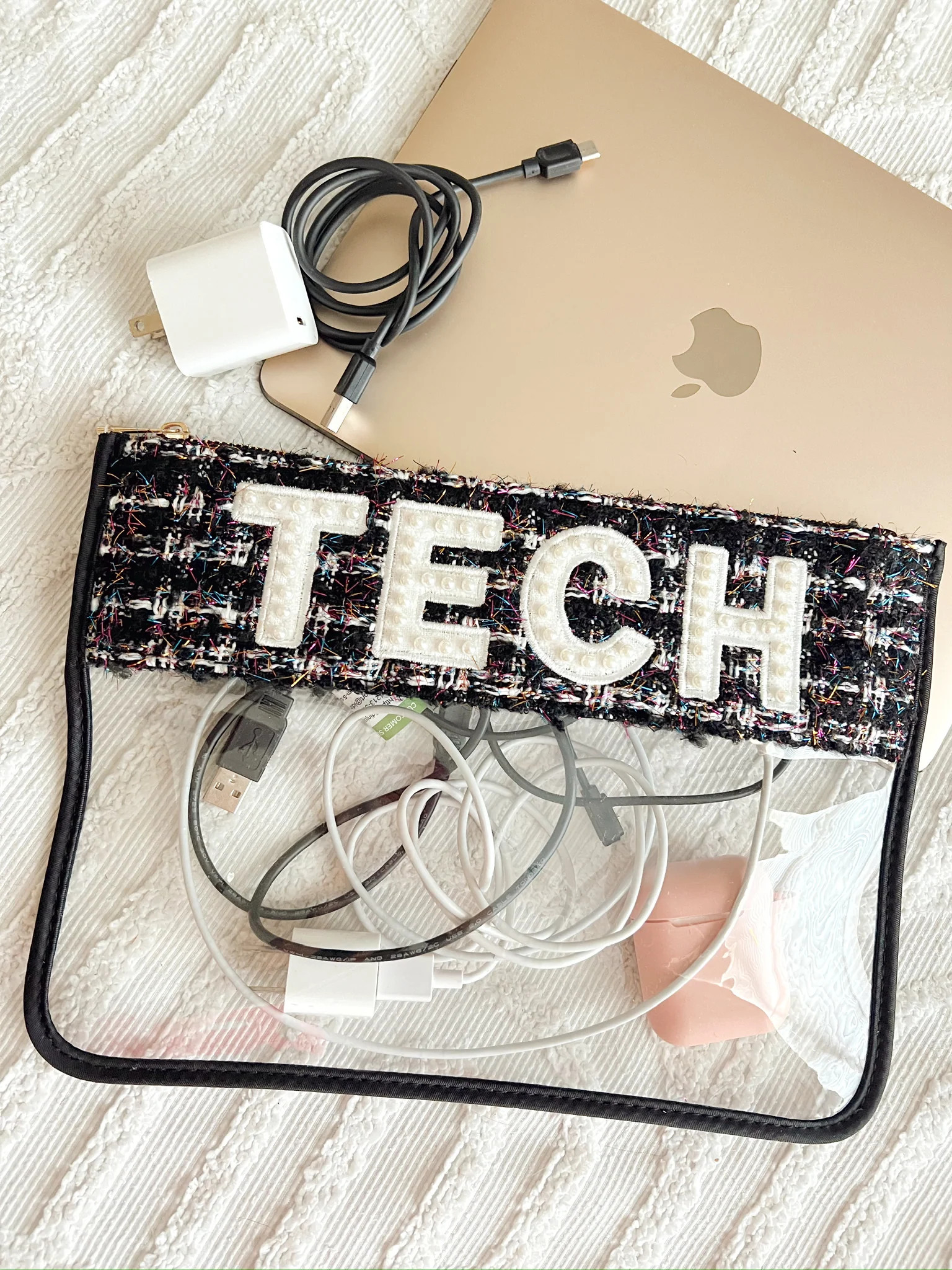 Tech Clear Pouch - Black Tweed | KenzKustomz