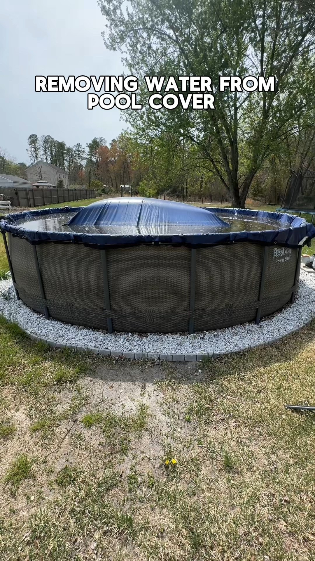 It’s almost pool season! Here’s what we use to remove water from the top of our pool cover. #poolseason
