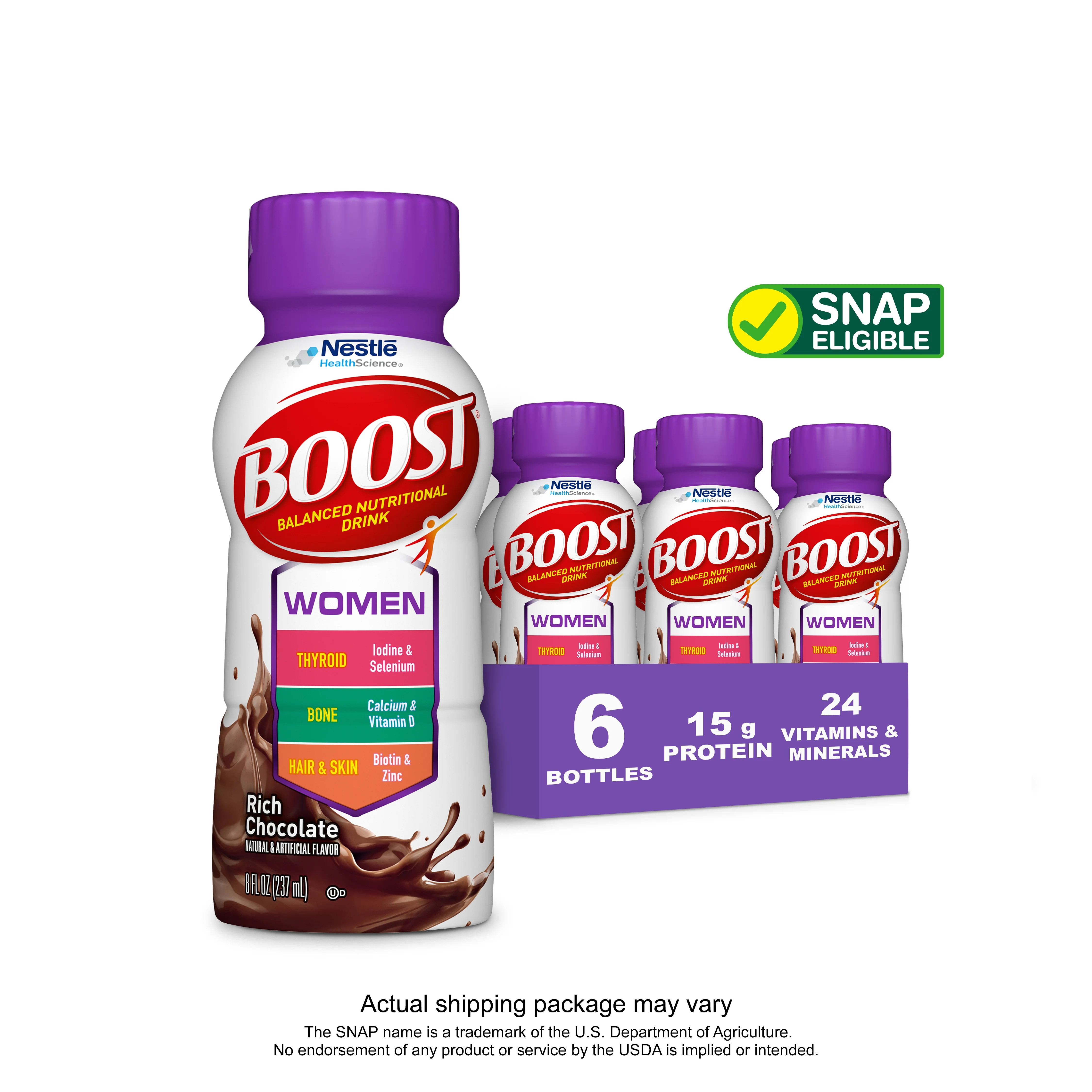 BOOST WOMEN Rich Chocolate 6-8 fl. oz. Bottles | Walmart (US)