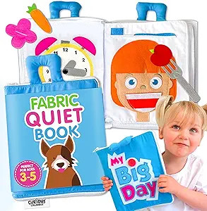 Curious Columbus Quiet Book – Large Fabric Activity Book, Montessori Learning Toy, 10 Engaging ... | Amazon (US)