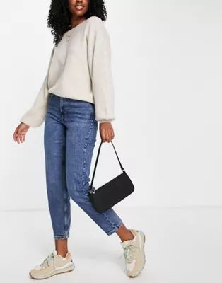 Pull&Bear slim mom jeans in mid blue | ASOS | ASOS (Global)