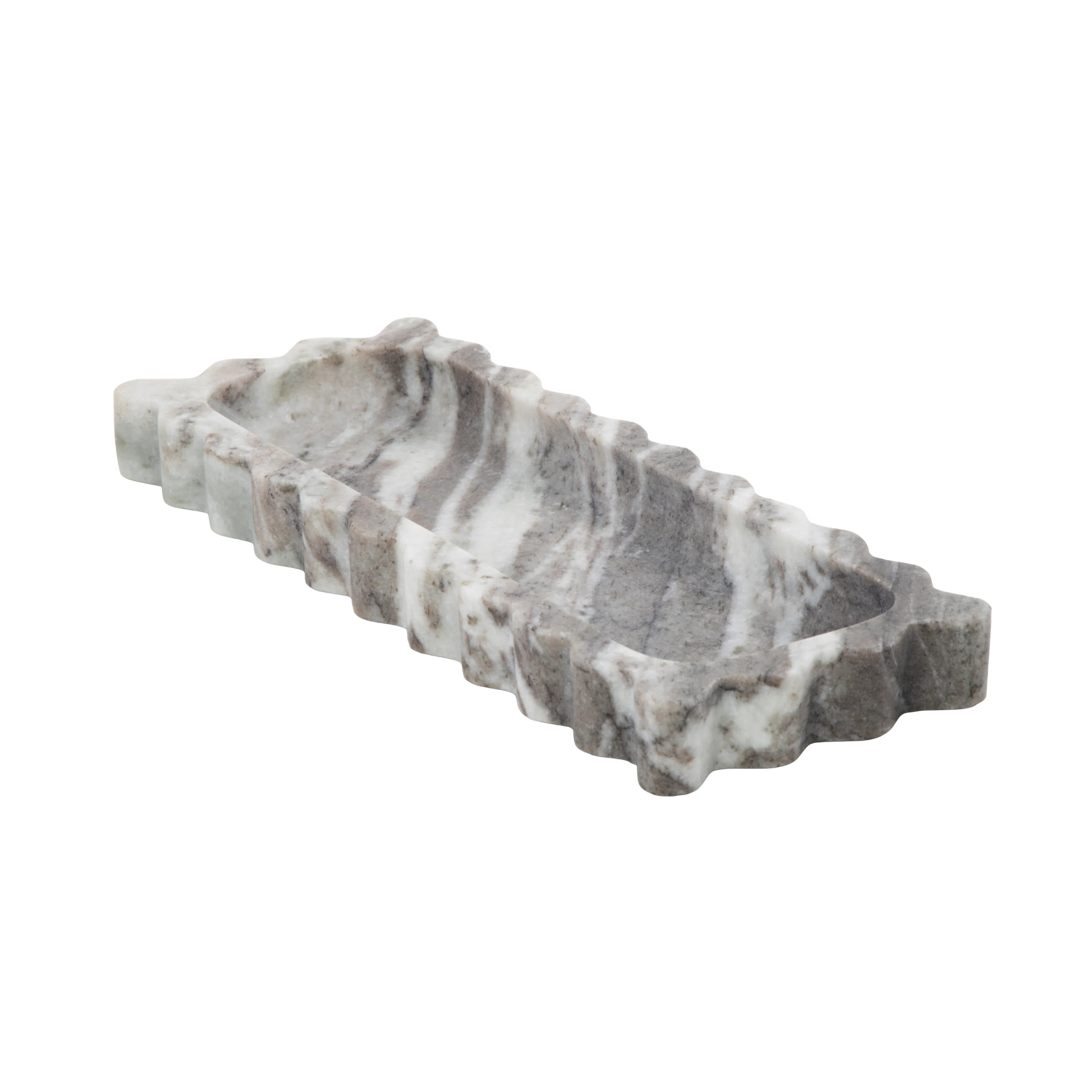 Cole and Marble Living Room Decor Tray with Swirl Pattern and Wavy Edges | Wayfair North America