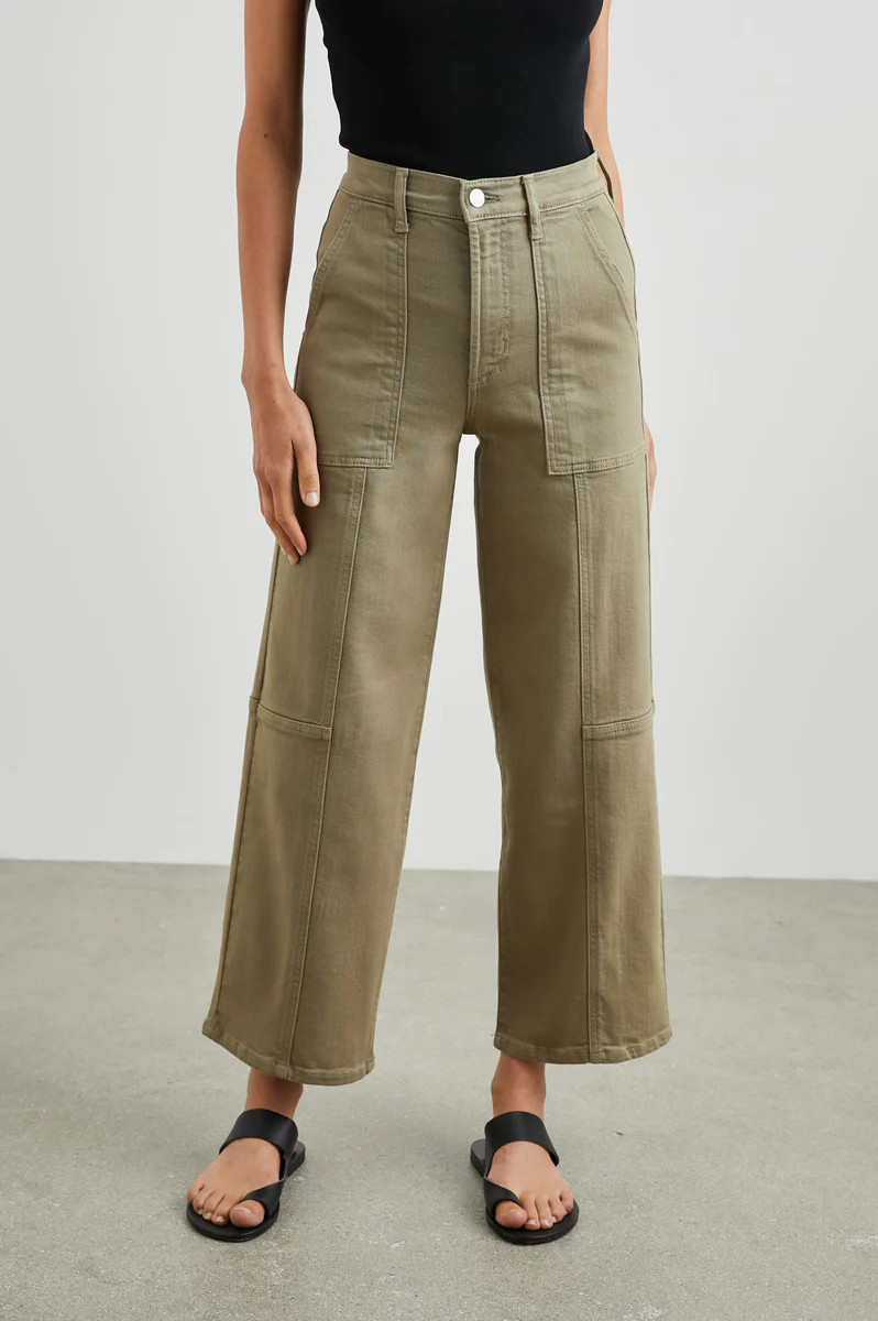 GETTY CROP UTILITY WIDE LEG - WASHED OLIVE | Rails
