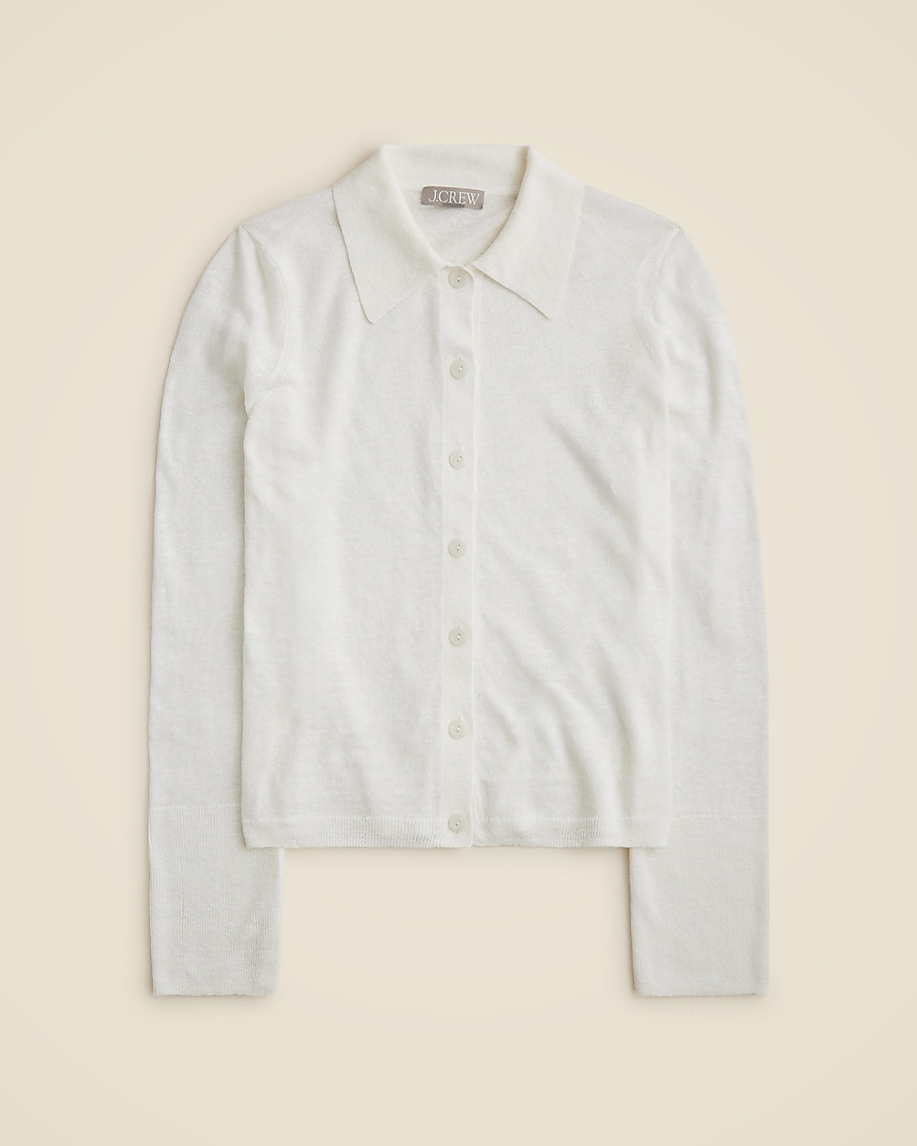 Collared button-up sweater in linen | J. Crew US