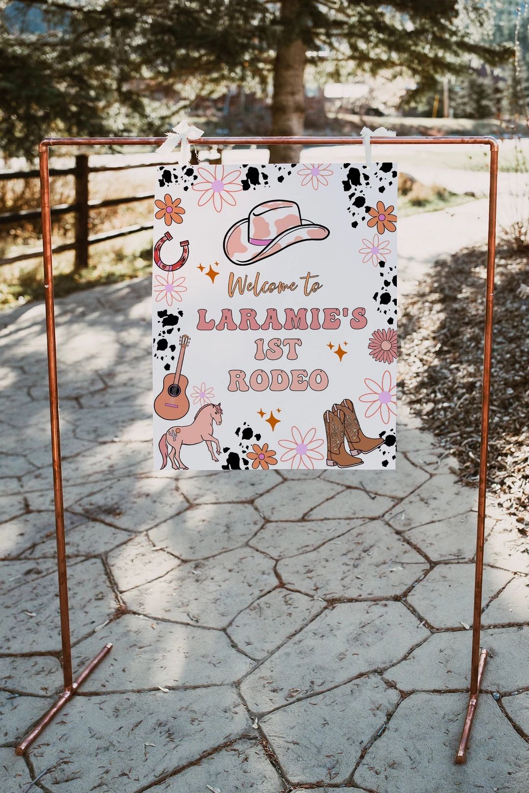 1st Rodeo Girl Birthday Welcome Sign | Space Cowgirl First Birthday Party Welcome Decor | Western... | Etsy (US)